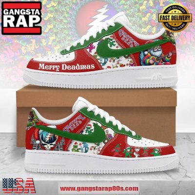 Grateful Dead Merry Deadmas Limited Air Force 1 Running Sneakers Shoes