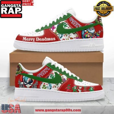 Grateful Dead Merry Deadmas Limited Edition Air Force 1 Running Sneakers