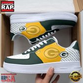 NFL Green Bay Packers Basic Pattern Football New Design Air Force 1 Running Sneakers Shoes