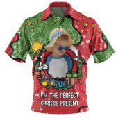 Australia Christmas Custom Polo Shirt - I'm the Perfect Present Red Polo Shirt
