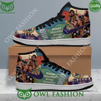 Greta Van Fleet Rock band Innings Festival Printed Air Jordan High Top sneakers