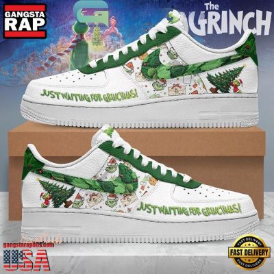 Grinch Just Waiting For Grinchmas Air Force 1 Shoes Sneakers