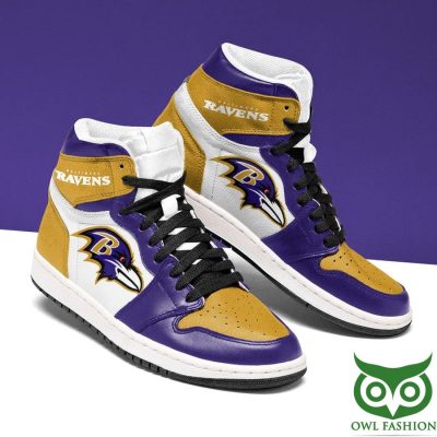 Baltimore Ravens Team Logo AJ High Top Sneaker Boots