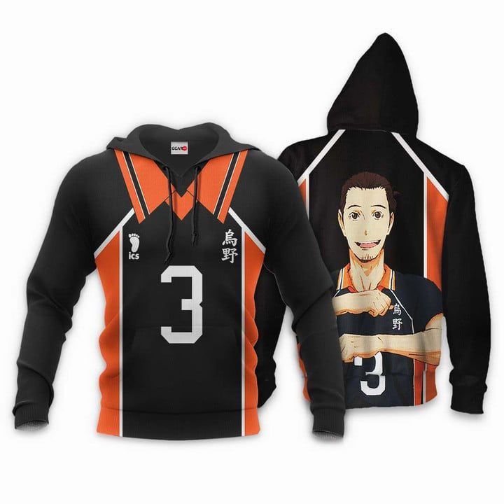 HAIKYU Asahi Azumane Black Pullover Hoodie HAIKYU Asahi Azumane Black Pullover Hoodie