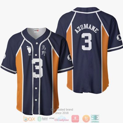 HAIKYU Asahi Azumane Navy Baseball Jersey