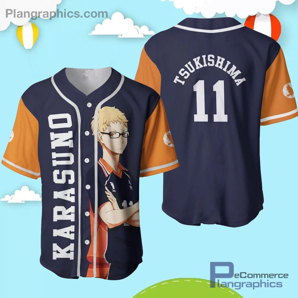 HAIKYU Kei Tsukishima Number 11 Baseball Jersey HAIKYU Kei Tsukishima Number 11 Baseball Jersey