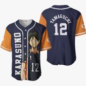 HAIKYU Tadashi Yamaguchi Navy Orange Baseball Jersey