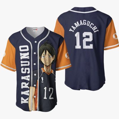 HAIKYU Tadashi Yamaguchi Navy Orange Baseball Jersey
