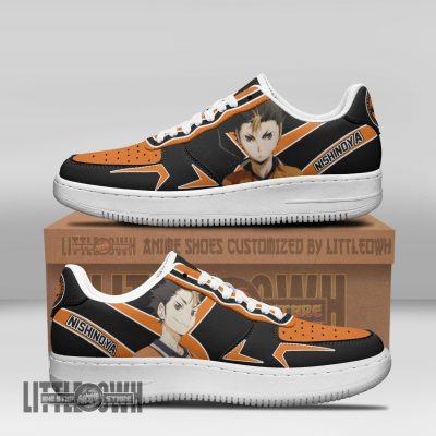 HAIKYU Yu Nishinoya Black Orange Air Force 1 Shoes