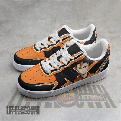 HAIKYU Yu Nishinoya Black Orange Air Force 1 Shoes