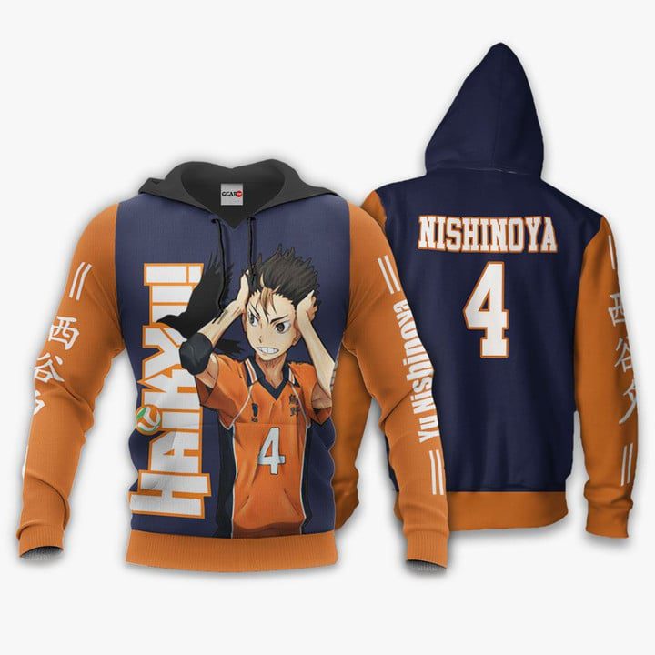 HAIKYU Yu Nishinoya Number 4 Pullover Hoodie HAIKYU Yu Nishinoya Number 4 Pullover Hoodie
