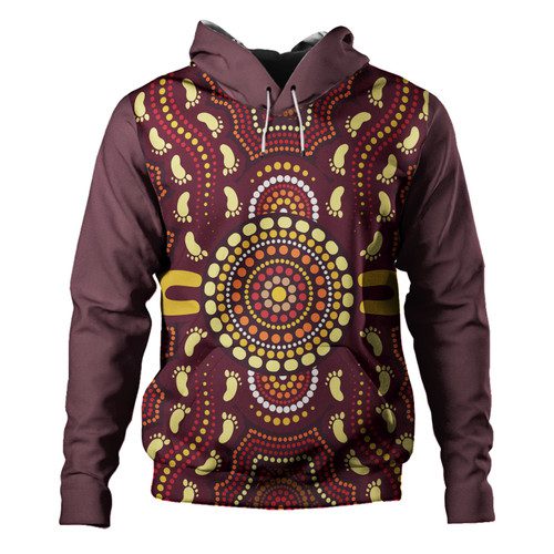 Australia Aboriginal Inspired Hoodie - Aboriginal Footprint Art Hoodie Australia Aboriginal Inspired Hoodie - Aboriginal Footprint Art Hoodie