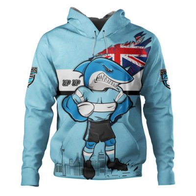 Cronulla-Sutherland Sharks Hoodie Custom For Die Hard Fan Australia Flag Scratch Style