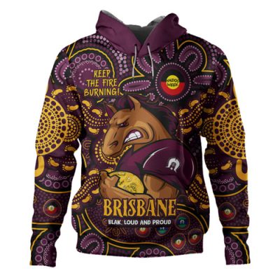 Brisbane Broncos Hoodie Custom Naidoc Week 2024 Aboriginal Pattern And Torres Strait Islander Inspired