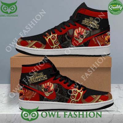Heavy Metal Band Five Finger Death Punch 5FDP FFDP Skull Red Air Jordan High Top Sneaker