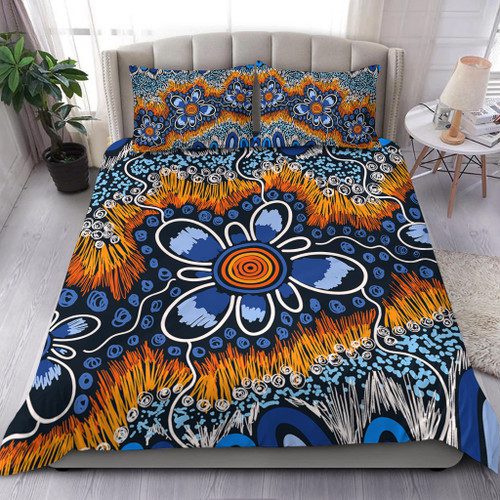 Australia Aboriginal Bedding Set - Aboriginal Flowers Art Bedding Set Australia Aboriginal Bedding Set - Aboriginal Flowers Art Bedding Set