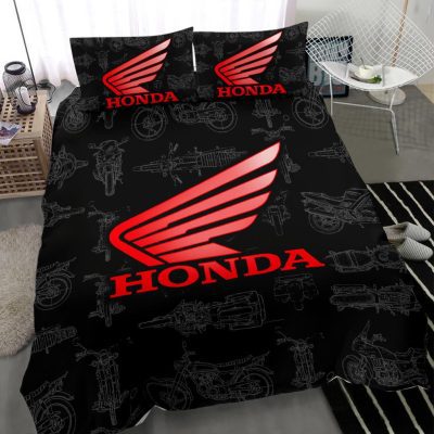 Honda Motorcycles Black Bedding Set