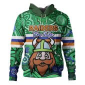 Canberra Raiders Custom Hoodie - Canberra Raiders For Life With Aboriginal Style Hoodie