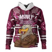 Sea Eagles Custom Hoodie - Manly Forever With Aboriginal Style Hoodie