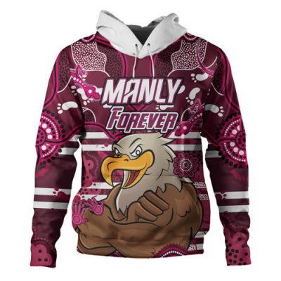 Sea Eagles Custom Hoodie - Manly Forever With Aboriginal Style Hoodie