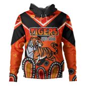 Wests Tigers Custom Hoodie - Tigers For Life With Aboriginal Style Hoodie