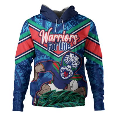 New Zealand Warriors Custom Hoodie - Warriors For Life With Aboriginal Style Hoodie