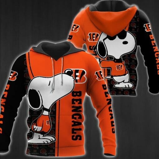 NFL Cincinnati Bengals Snoopy Orange Pullover Hoodie NFL Cincinnati Bengals Snoopy Orange Pullover Hoodie