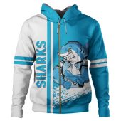 Cronulla-Sutherland Sharks Hoodie - Sharks Mascot Quater Style Ver.1