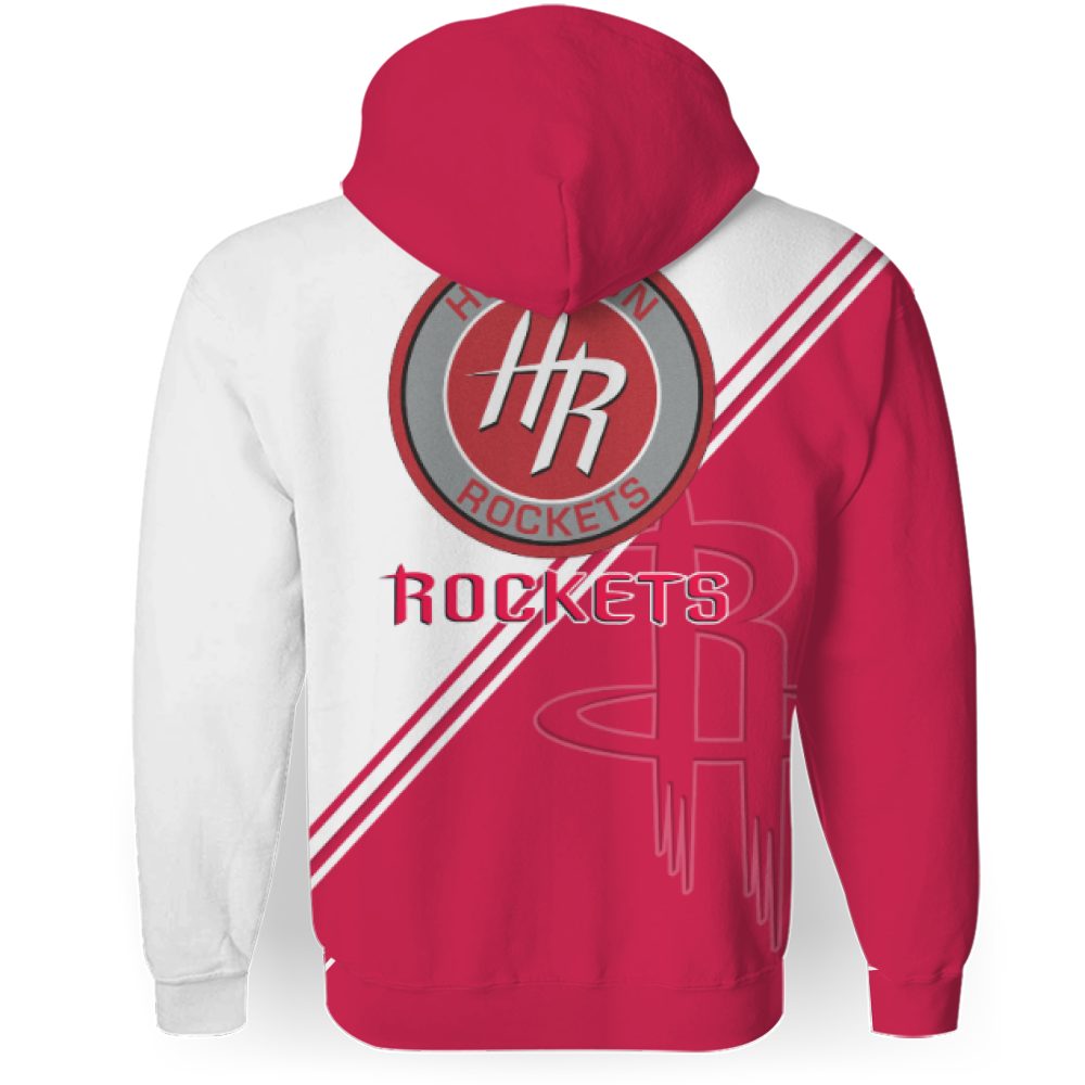 NBA Houston Rockets White Red Pullover Hoodie V4 NBA Houston Rockets White Red Pullover Hoodie V4