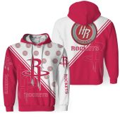 NBA Houston Rockets White Red Pullover Hoodie V4