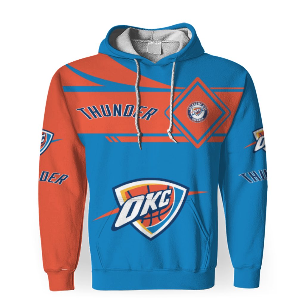 NBA Oklahoma City Thunder Blue Orange Pullover Hoodie V3 NBA Oklahoma City Thunder Blue Orange Pullover Hoodie V3