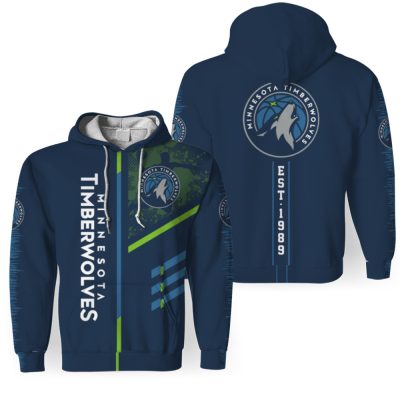 NBA Minnesota Timberwolves Blue Green Unisex Pullover Hoodie