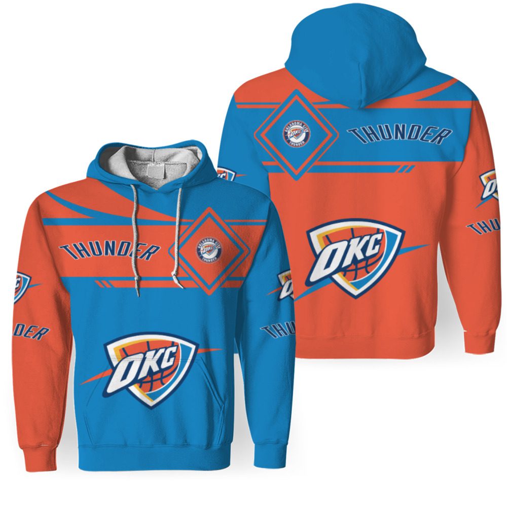 NBA Oklahoma City Thunder Blue Orange Pullover Hoodie V3 NBA Oklahoma City Thunder Blue Orange Pullover Hoodie V3