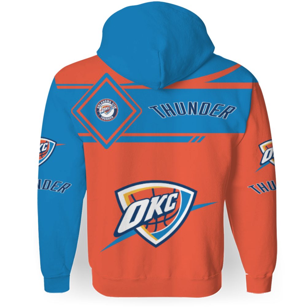NBA Oklahoma City Thunder Blue Orange Pullover Hoodie V3 NBA Oklahoma City Thunder Blue Orange Pullover Hoodie V3
