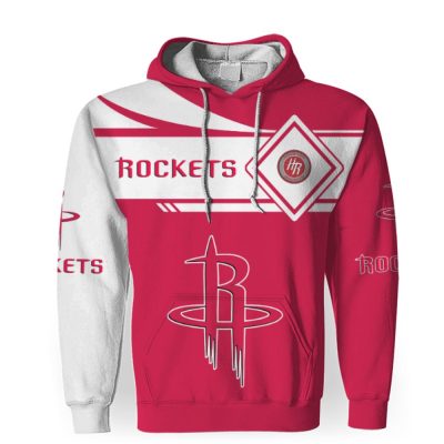 NBA Houston Rockets White Red Pullover Hoodie V3