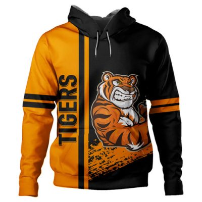 Wests Tigers Hoodie - Wests Tigers Mascot Quater Style Ver.1