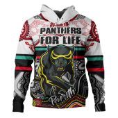 Penrith Panthers Custom Hoodie - Penrith Panthers For Life With Aboriginal Style Hoodie