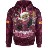 Cane Toads Christmas Hoodie - Custom Maroons Cane Toads Aboriginal Inspired Christmas Hoodie