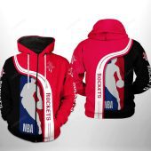 NBA Houston Rockets Red Black Pullover Hoodie V5