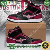 Houston Rockets NBA Championship Red Black Air Jordan 1 High Shoes