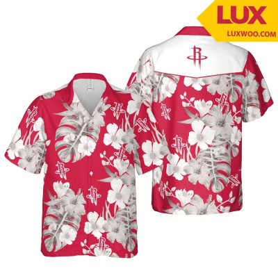 NBA Houston Rockets Tropical Flowers Hawaiian Shirt V3