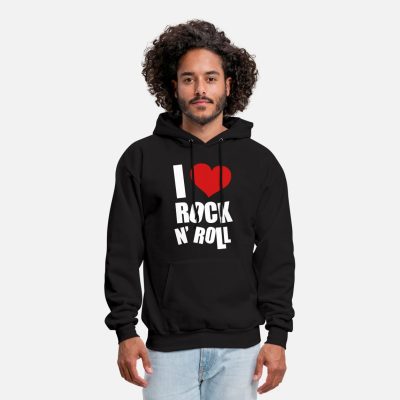 Music Lover - I Love Rock N Roll Black Pullover Hoodie
