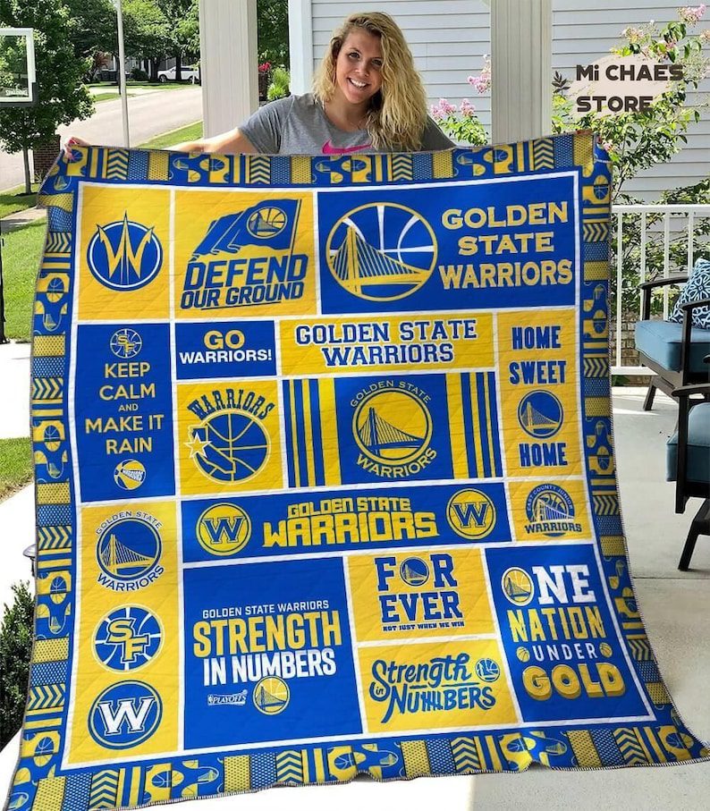 NBA Golden State Warriors Quilt Blanket V7 NBA Golden State Warriors Quilt Blanket V7