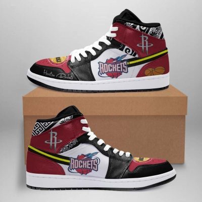 NBA Houston Rockets Custom Name Air Jordan 1 High Sneakers