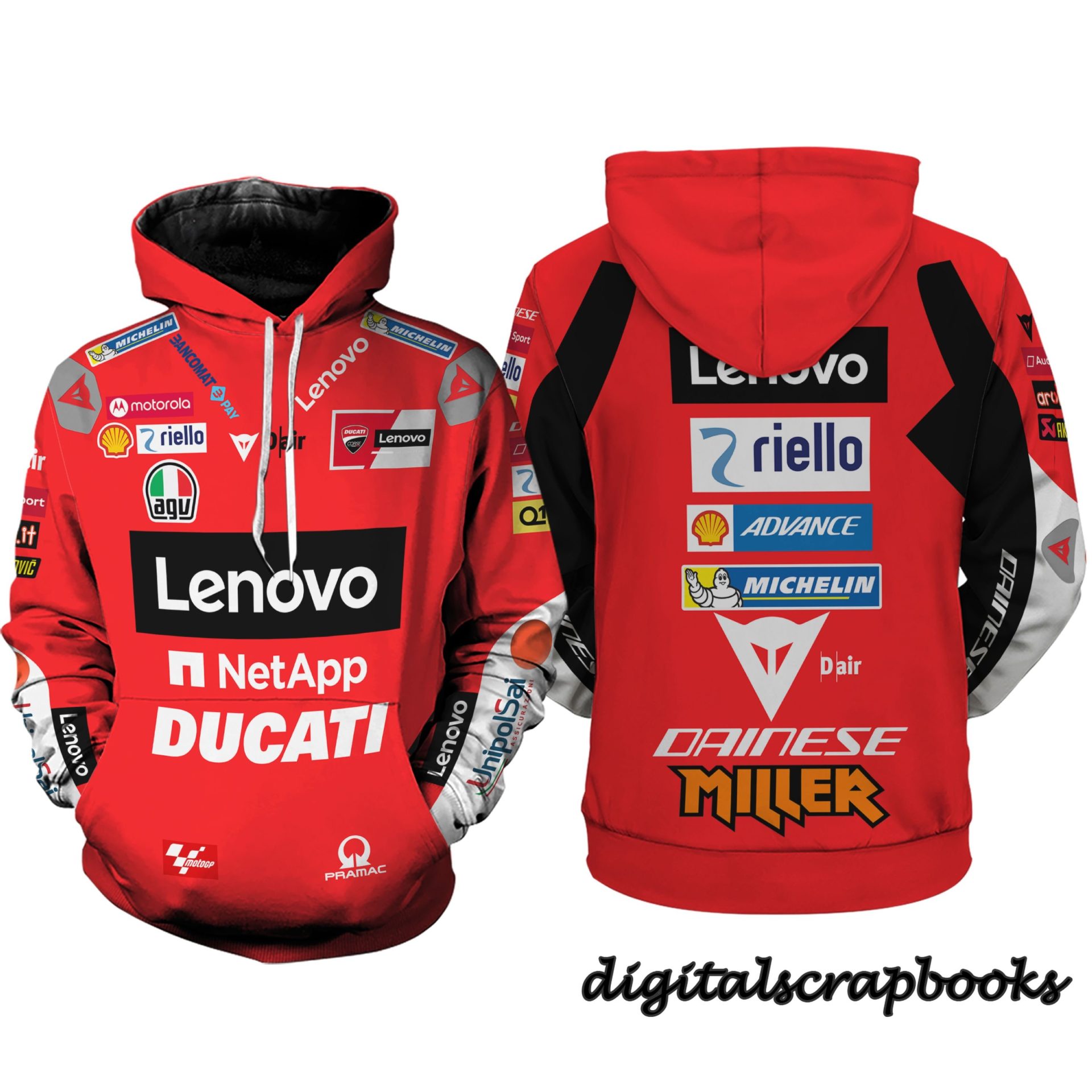 Ducati Team Racing Pullover Hoodie Ducati Team Racing Pullover Hoodie