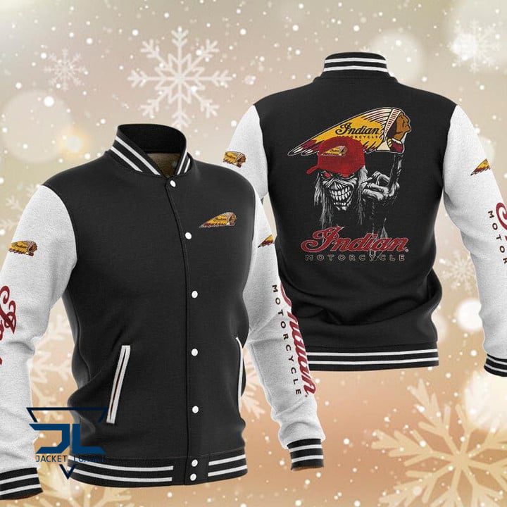 Indian Motorcycles Black White Baseball Jacket Indian Motorcycles Black White Baseball Jacket