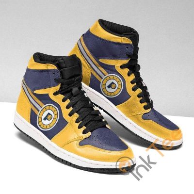 NBA Indiana Pacers Gold Blue Air Jordan 1 High Sneakers