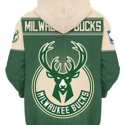 NBA Milwaukee Bucks Green Cream 2020 - 2021 Final Champions Pullover Hoodie