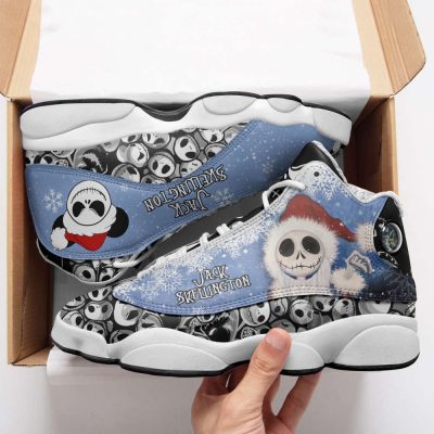 Jack Skellington Xmas Air Jordan 13 Sneakers, Best Gift For Men And Women