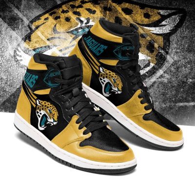 NFL Jacksonville Jaguars Gold Black Air Jordan 1 High Sneakers